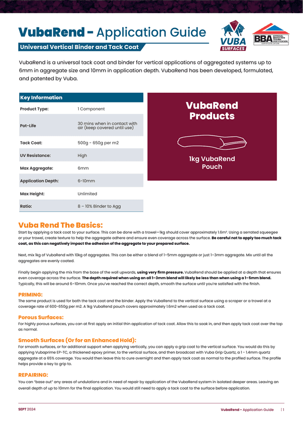 VubaRend Application Guide